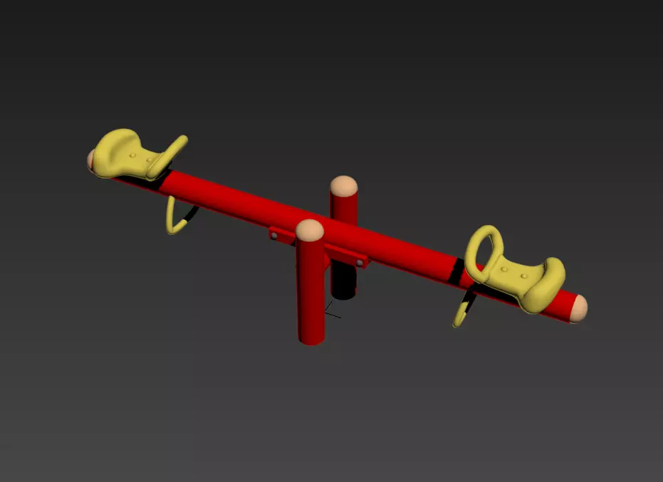 seesaw double children play game Free 3D model
