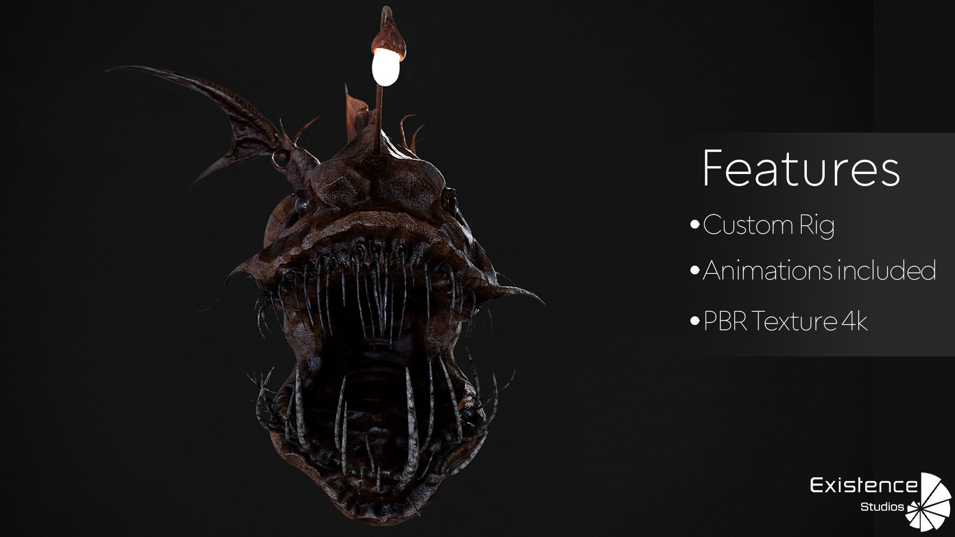 Fish low poly model - Anglerfish - ocean horror - monster fish 5 Low-poly 3D model_3