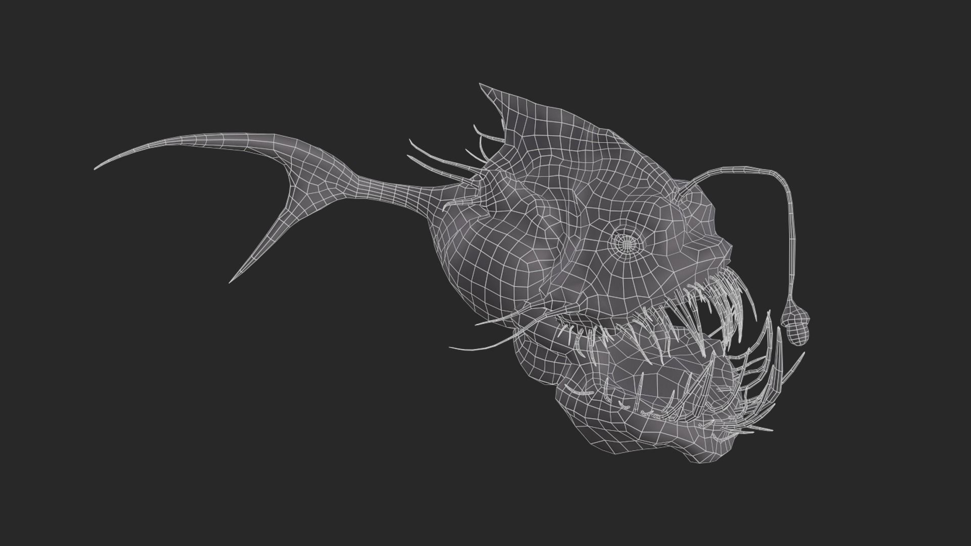 Fish low poly model - Anglerfish - ocean horror - monster fish 5 Low-poly 3D model_20