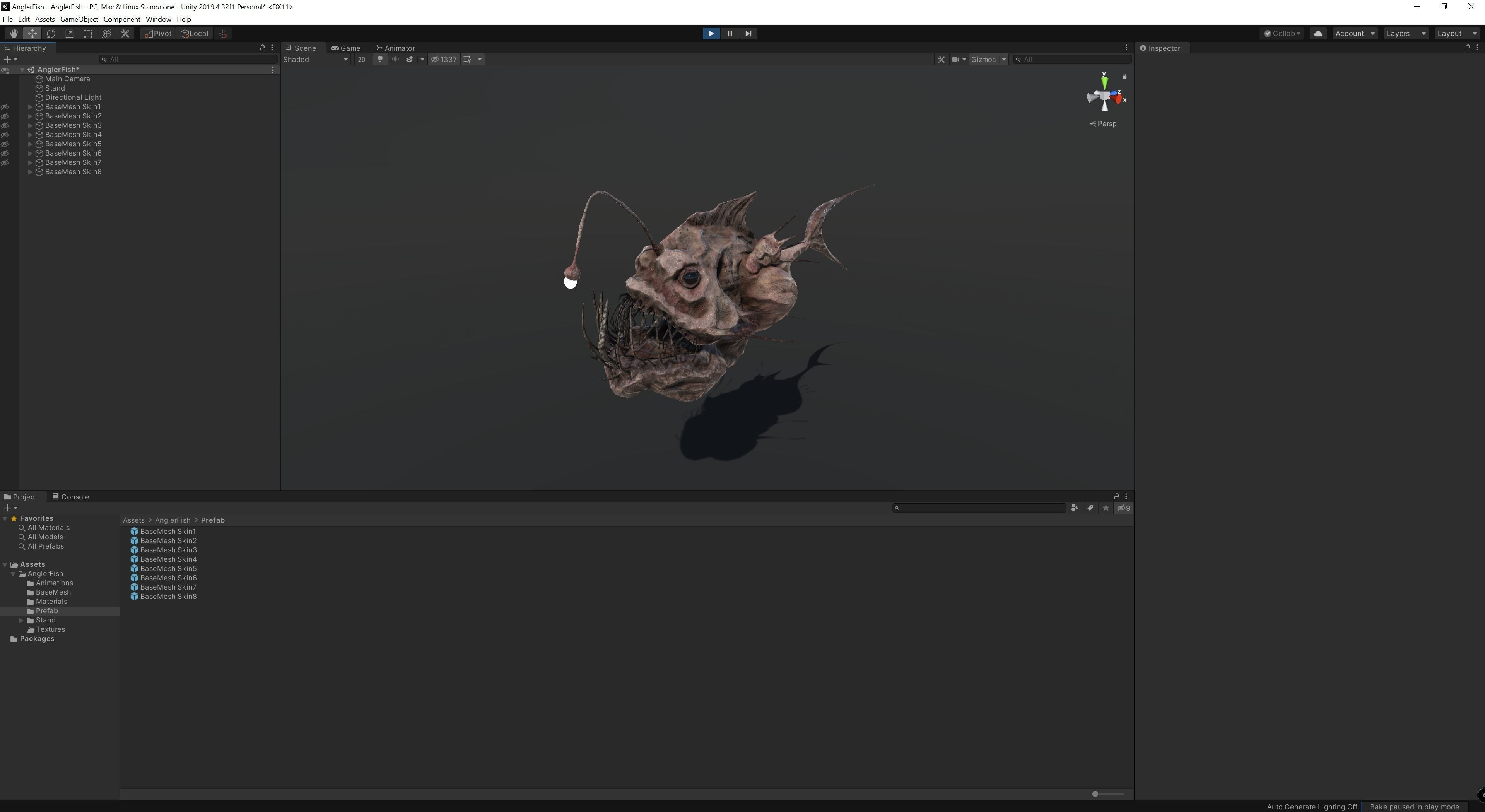 Fish low poly model - Anglerfish - ocean horror - monster fish 5 Low-poly 3D model_19