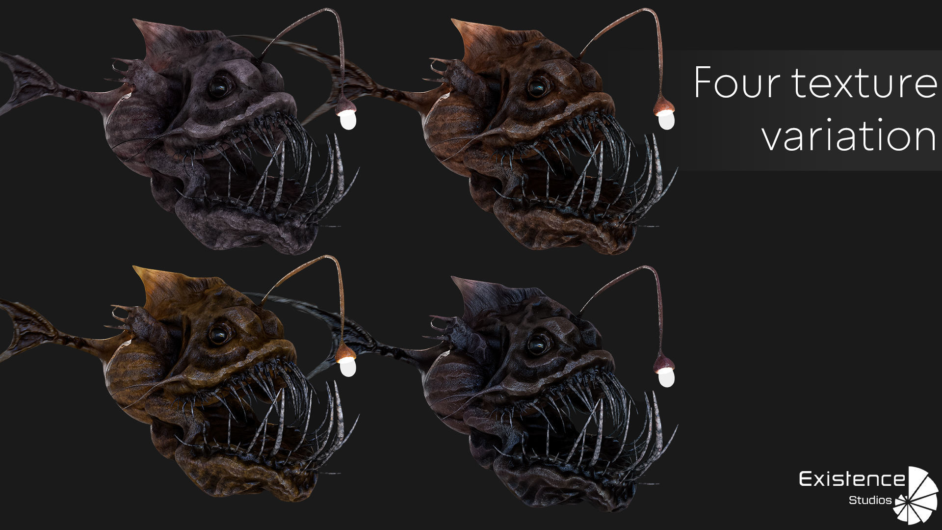 Fish low poly model - Anglerfish - ocean horror - monster fish 5 Low-poly 3D model_6