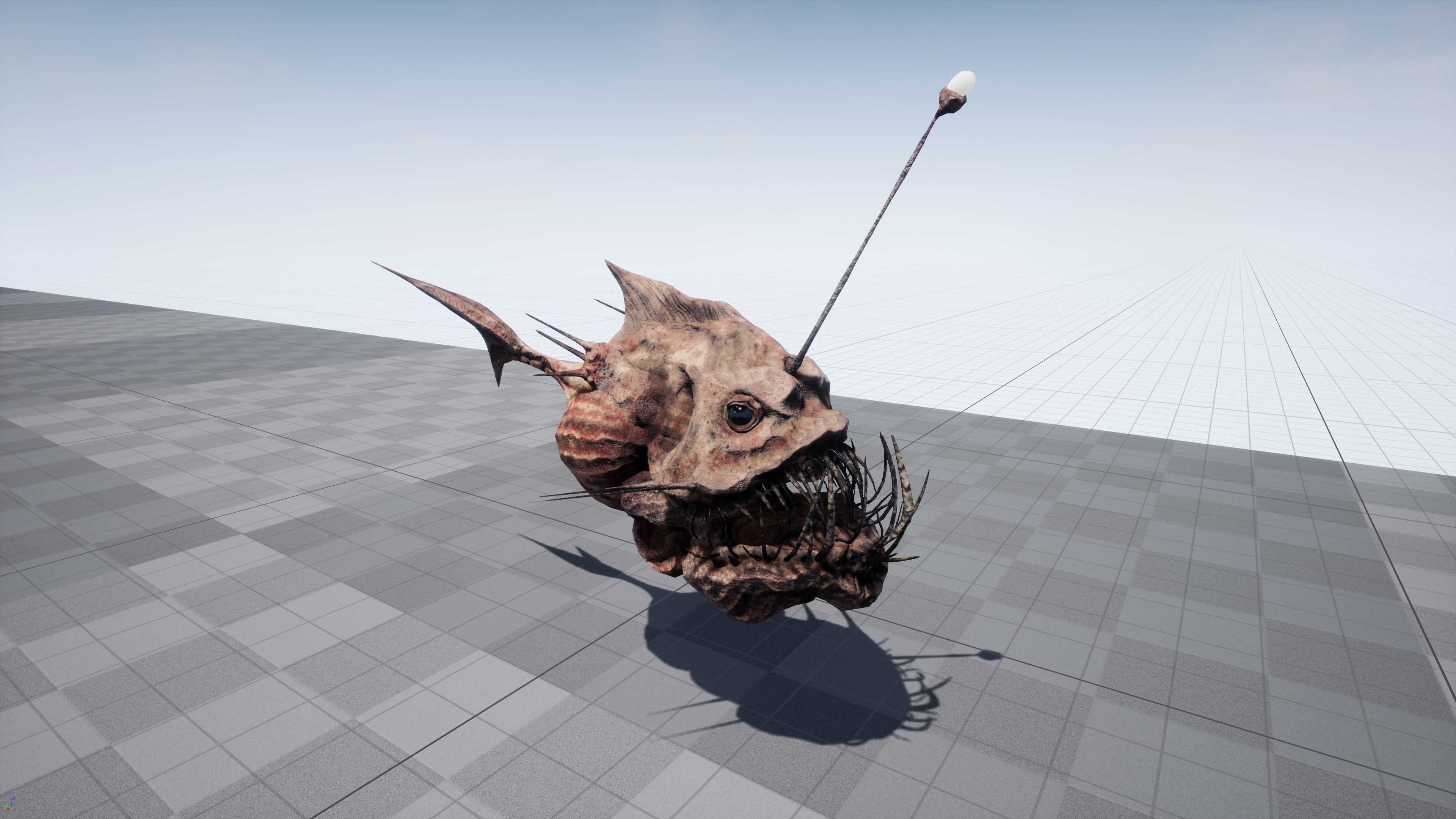 Fish low poly model - Anglerfish - ocean horror - monster fish 5 Low-poly 3D model_16