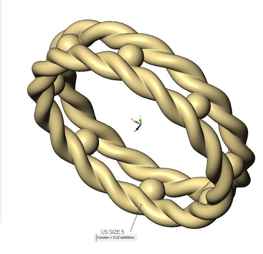 Beaded double braided rope stacker band US sizes 5to9 3D print model_16