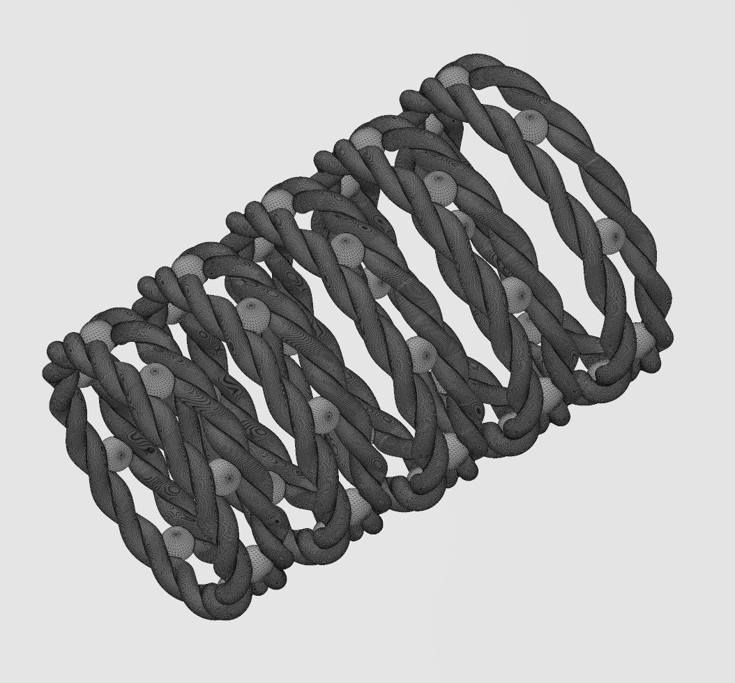 Beaded double braided rope stacker band US sizes 5to9 3D print model_13