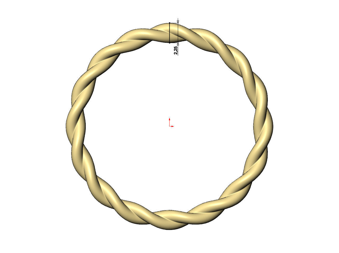 Beaded double braided rope stacker band US sizes 5to9 3D print model_7