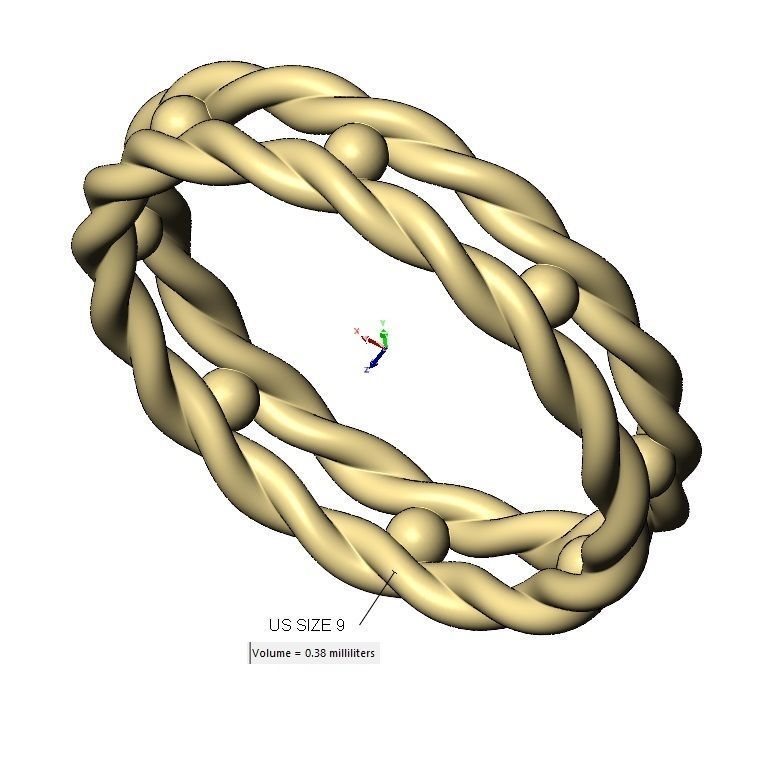 Beaded double braided rope stacker band US sizes 5to9 3D print model_17