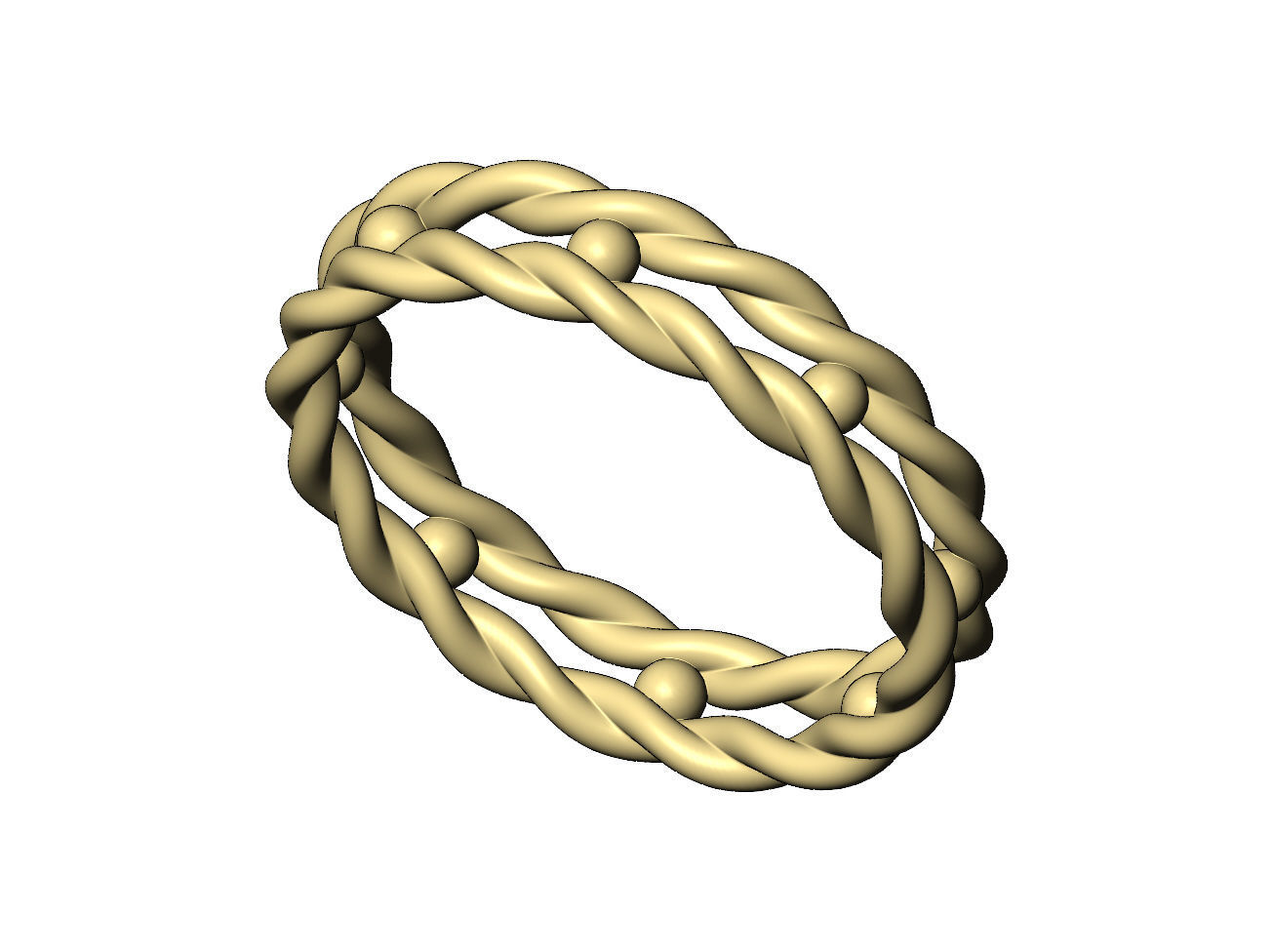 Beaded double braided rope stacker band US sizes 5to9 3D print model_5