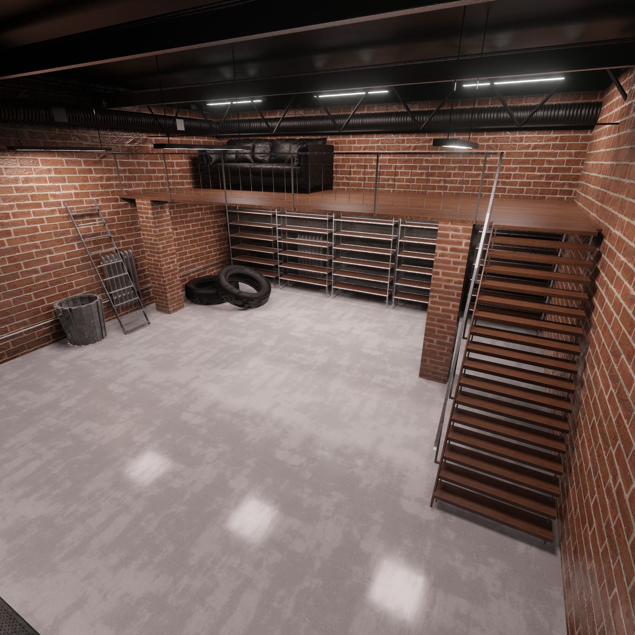 Warehouse loft 3D model_4