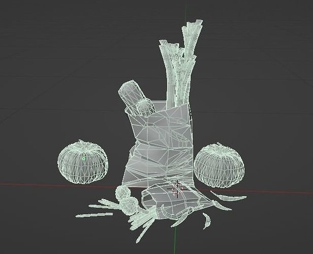 Vegetables in paper bag Low-poly 3D model 4