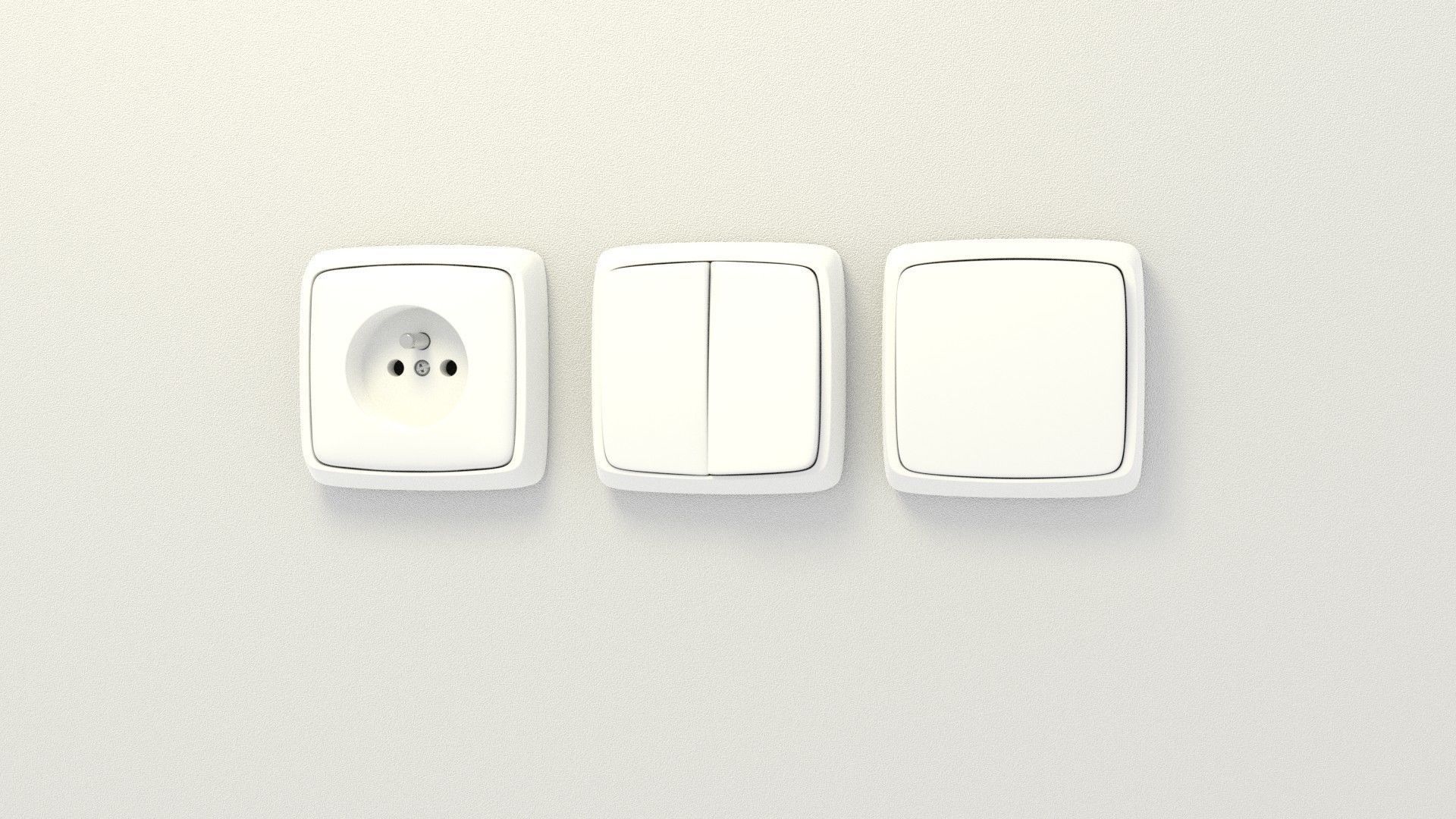 Light switches and electric outlet 3D model_2