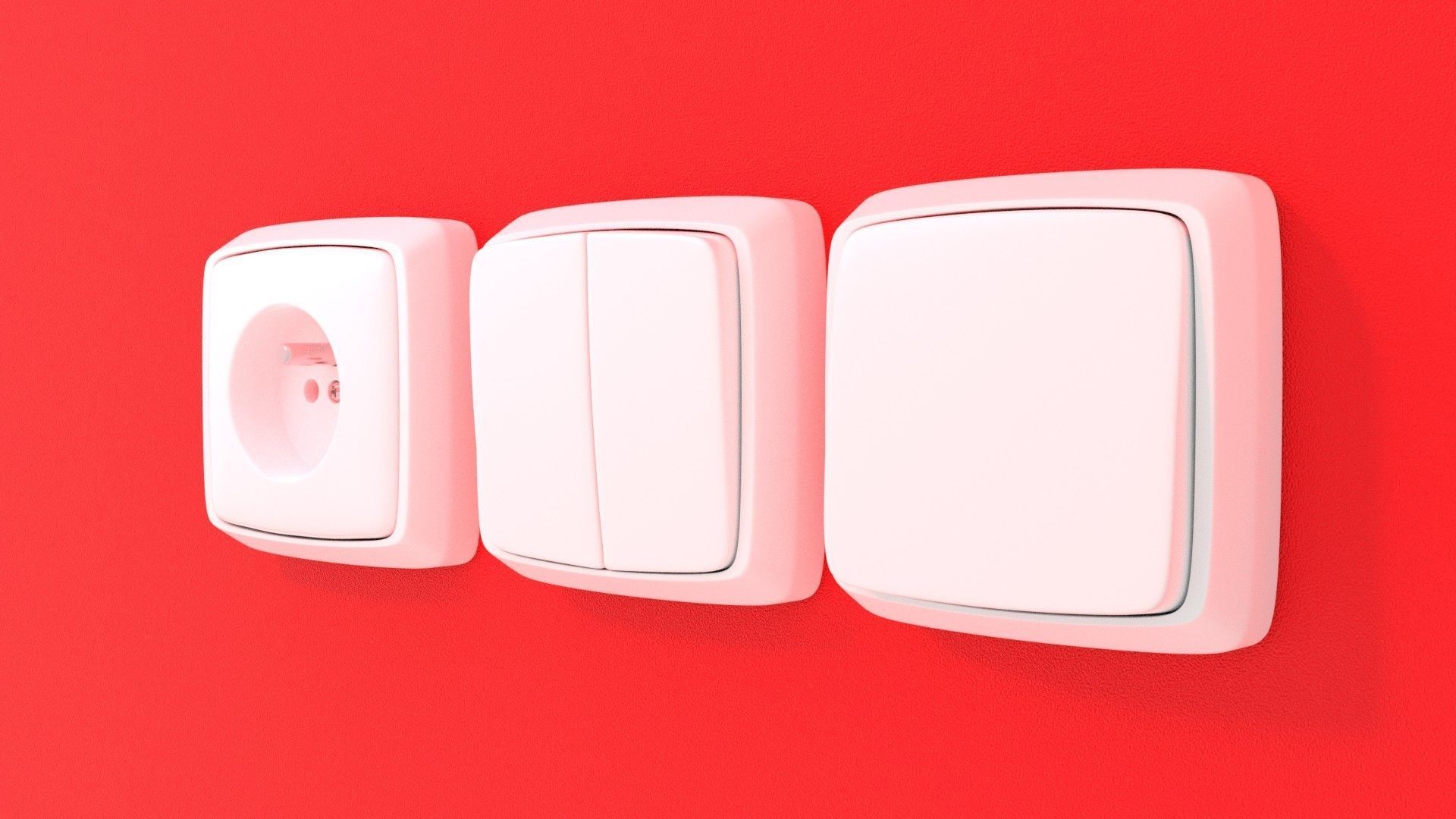 Light switches and electric outlet 3D model_3