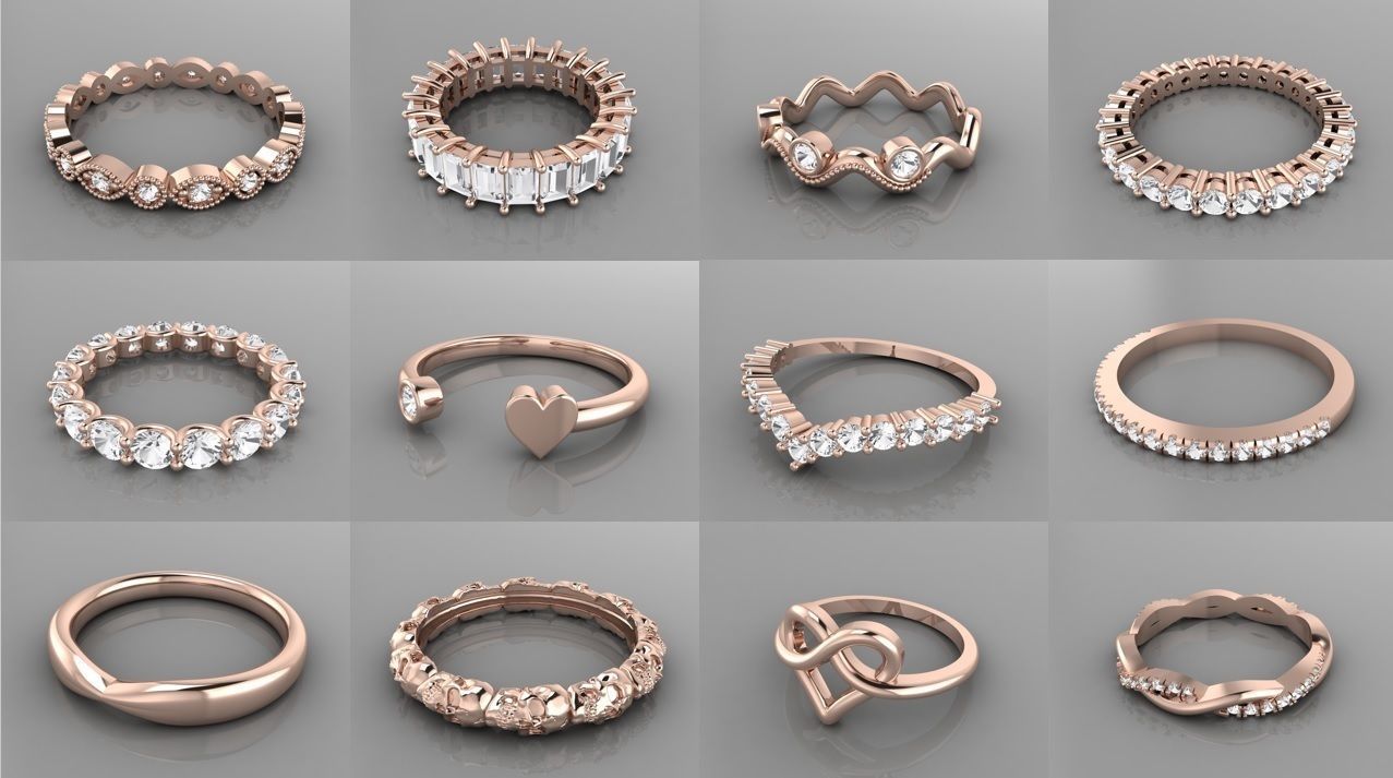 36 Italian Rings 3dm stl and renders 3D print model_1