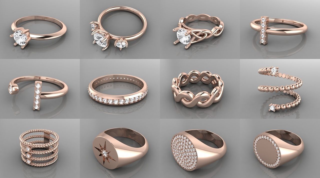 36 Italian Rings 3dm stl and renders 3D print model_2