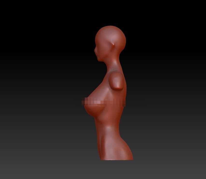 Female body art model download 3D large chest female model 3D print model_4