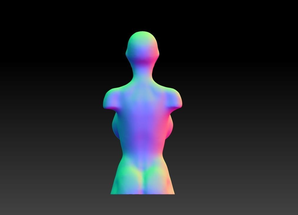 Female body art model download 3D large chest female model 3D print model_2