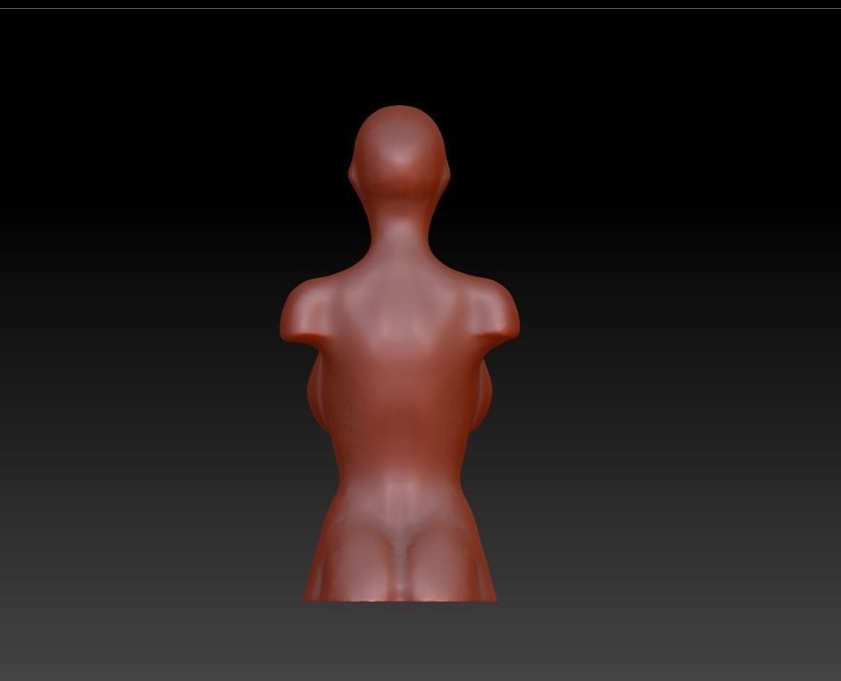 Female body art model download 3D large chest female model 3D print model_5