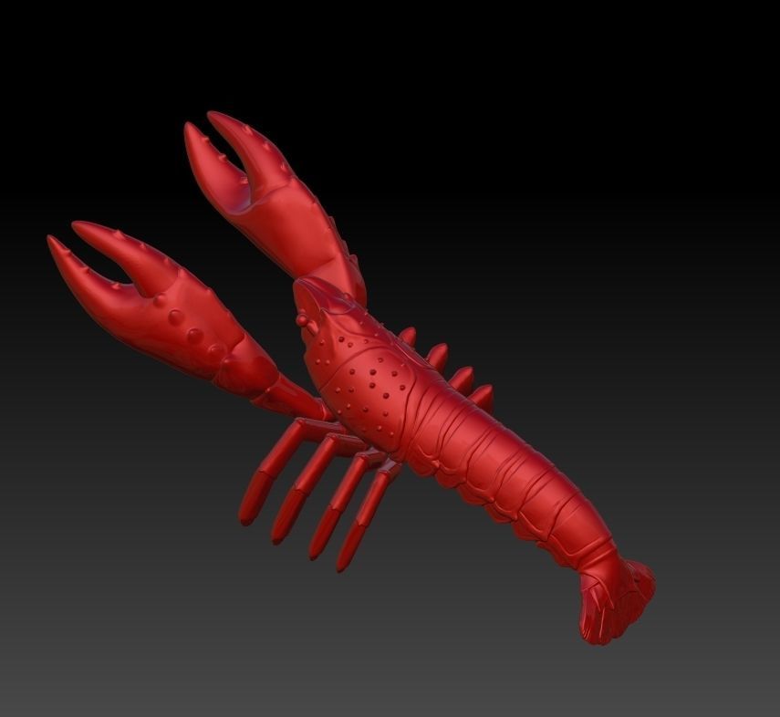 Simulation of crayfish sculpture download crayfish model 3D  3D print model_4