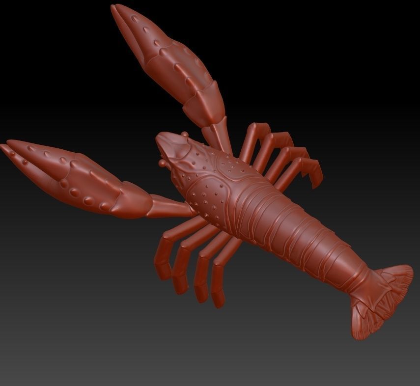 Simulation of crayfish sculpture download crayfish model 3D  3D print model_3