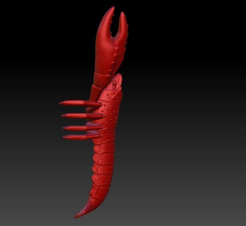 Simulation of crayfish sculpture download crayfish model 3D  3D print model_6