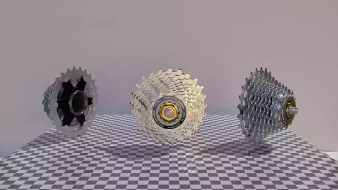 Cassette three bicycle gears