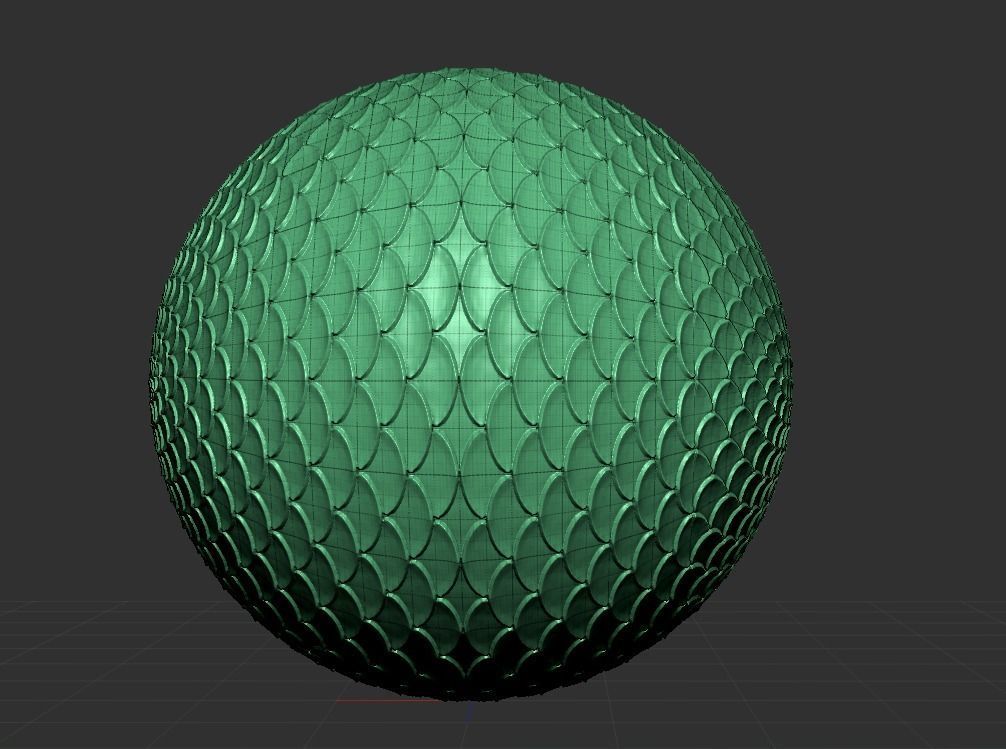 Scale ball STL format download 3d dragon scale ball download 3D print model_3