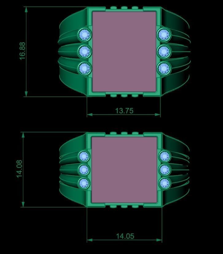 mens ring with black onyx Two different options 3D print model_4