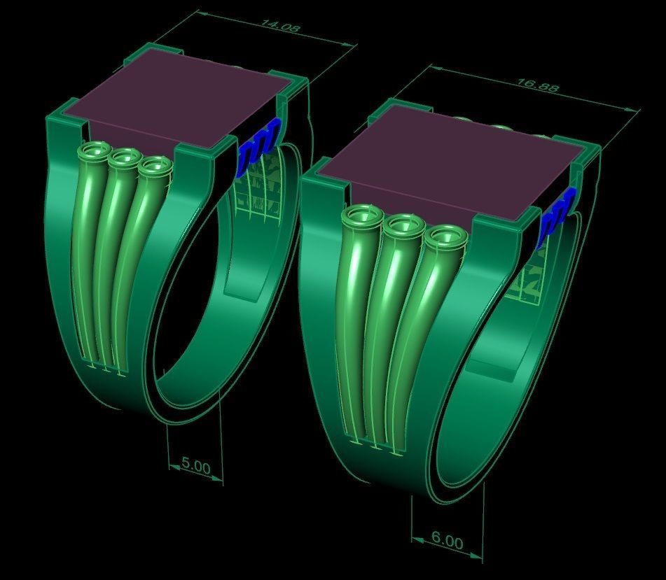 mens ring with black onyx Two different options 3D print model_6