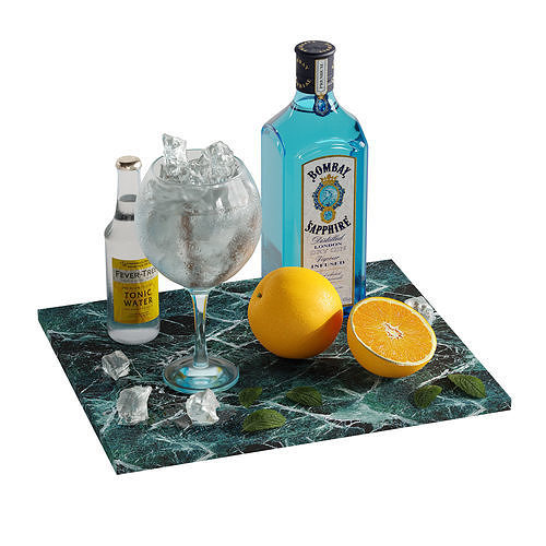 Jin Tonic Cocktail 3D model