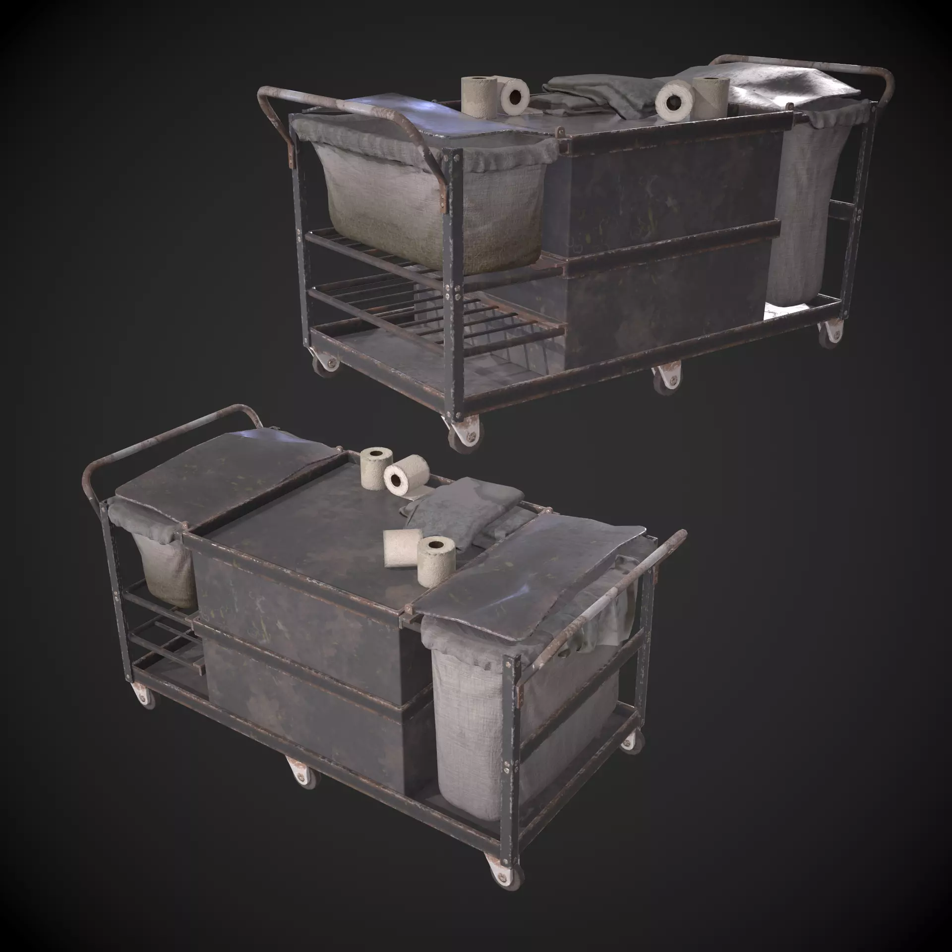 Cleaning Cart Low-poly 3D model