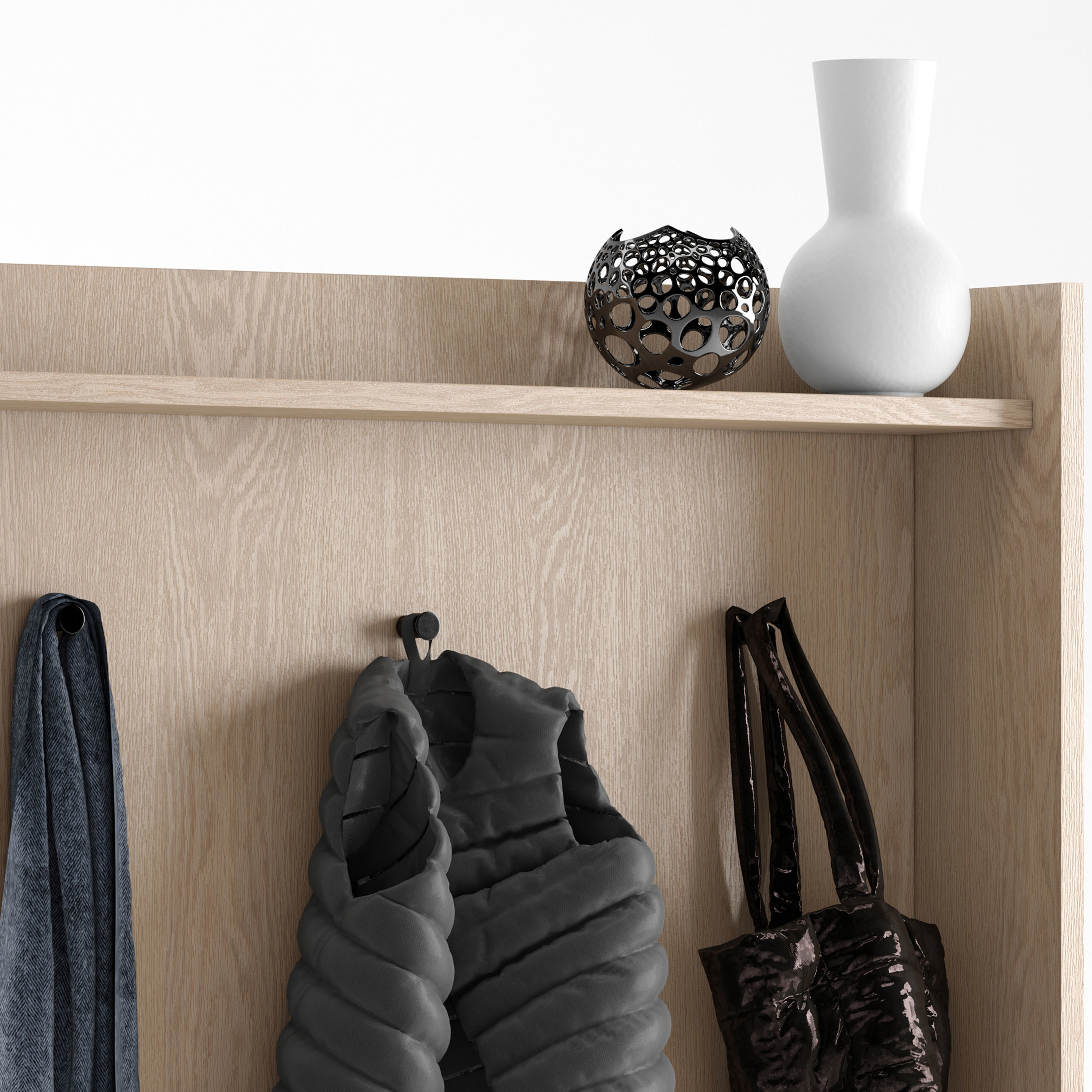 West Elm entryway bench 3D model_3