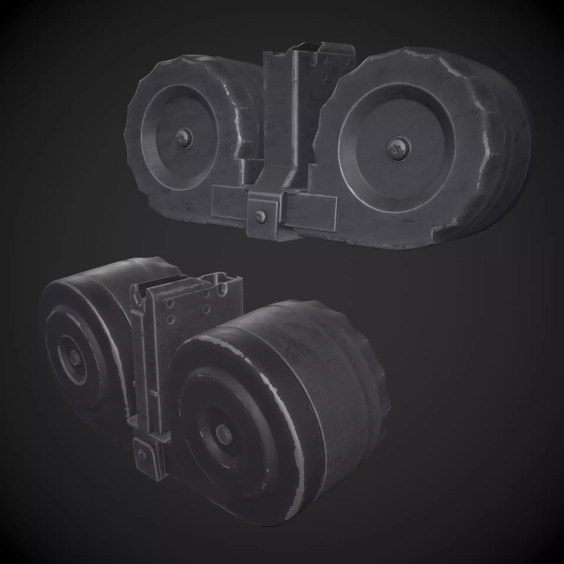 XM-8 Drum Magazine Low-poly 3D model_0