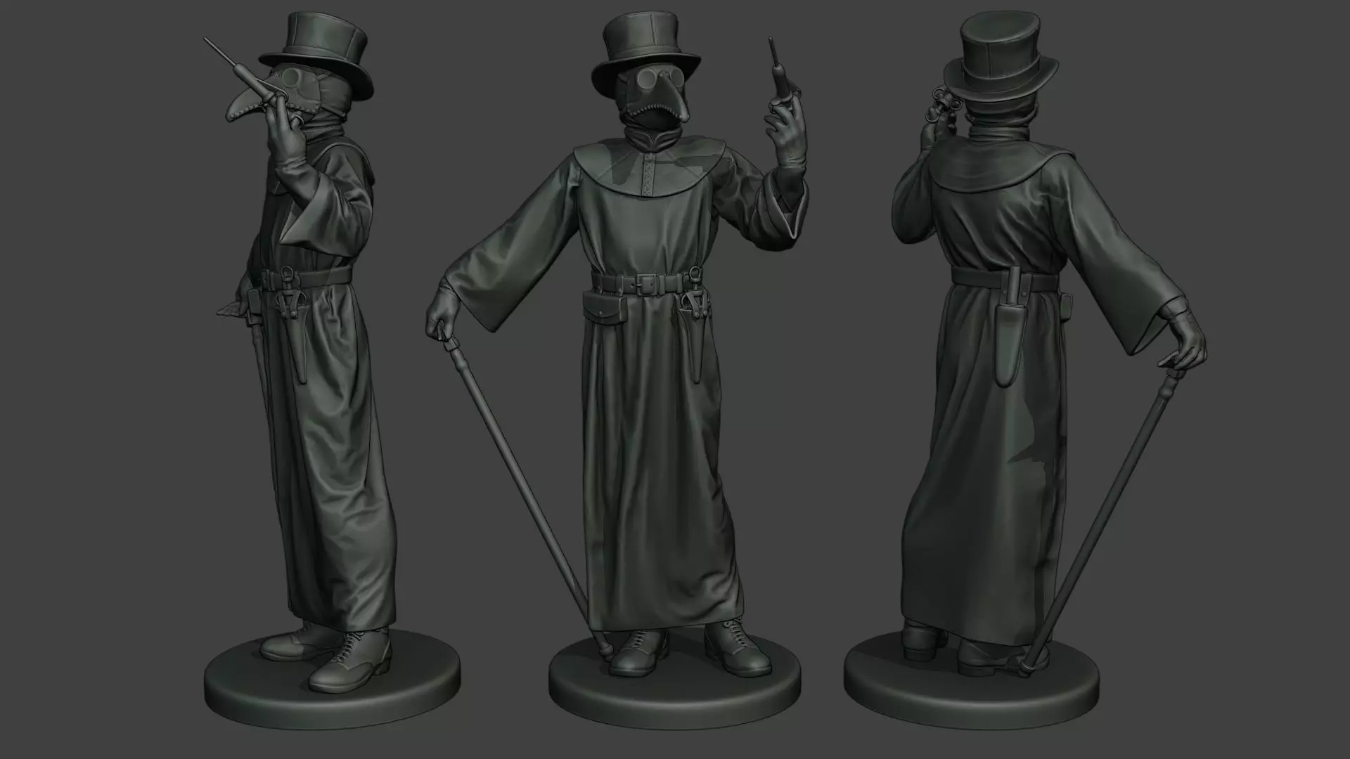 Hans Plague Doctor PDS008 3D print model_0