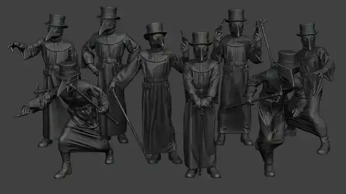 Hans Plague Doctor PDS Pack 1 3D Model Collection