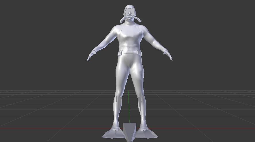 Scuba Diver Low-poly 3D model_12