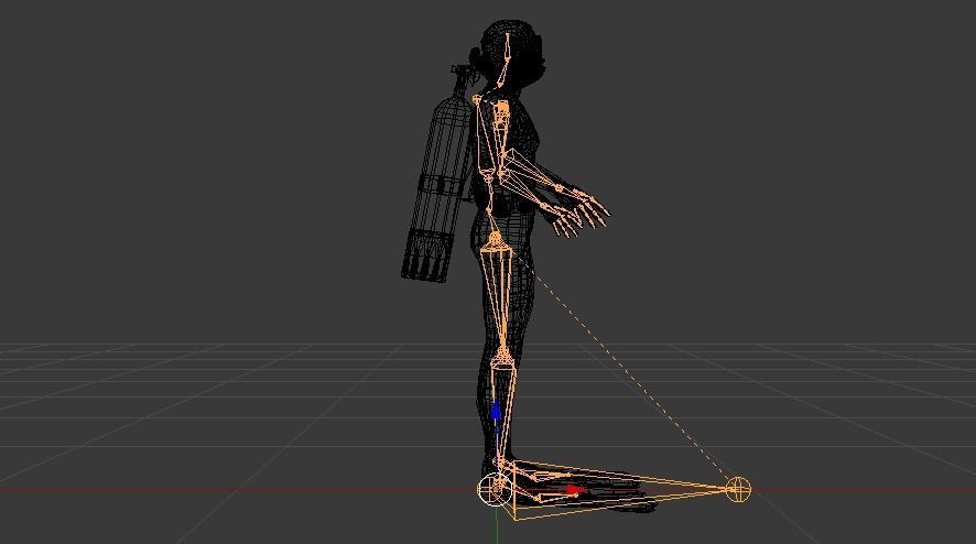 Scuba Diver Low-poly 3D model_21