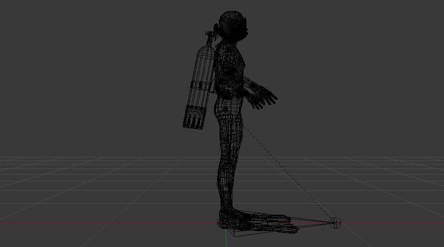 Scuba Diver Low-poly 3D model_17