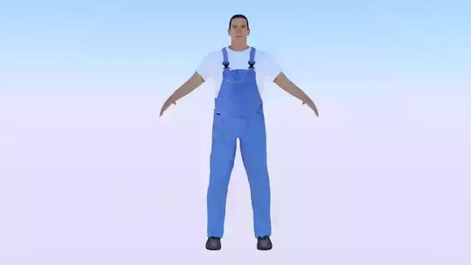 Worker Low-poly 3D model