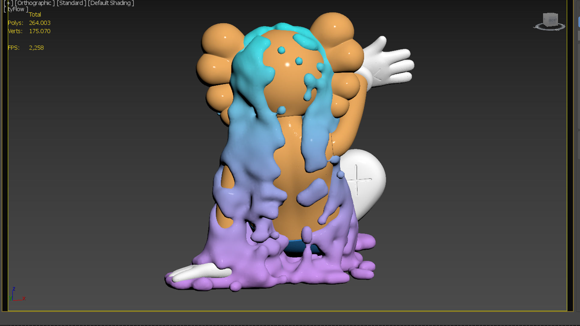 Kaws Fluid Help 3D print model_2