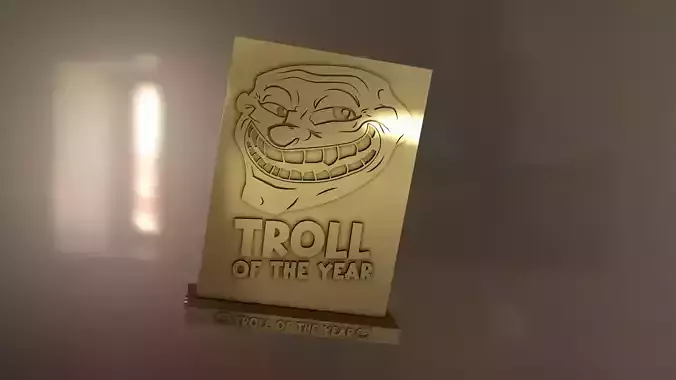 TROLL of the YEAR Award 3D Print Model 3D print model