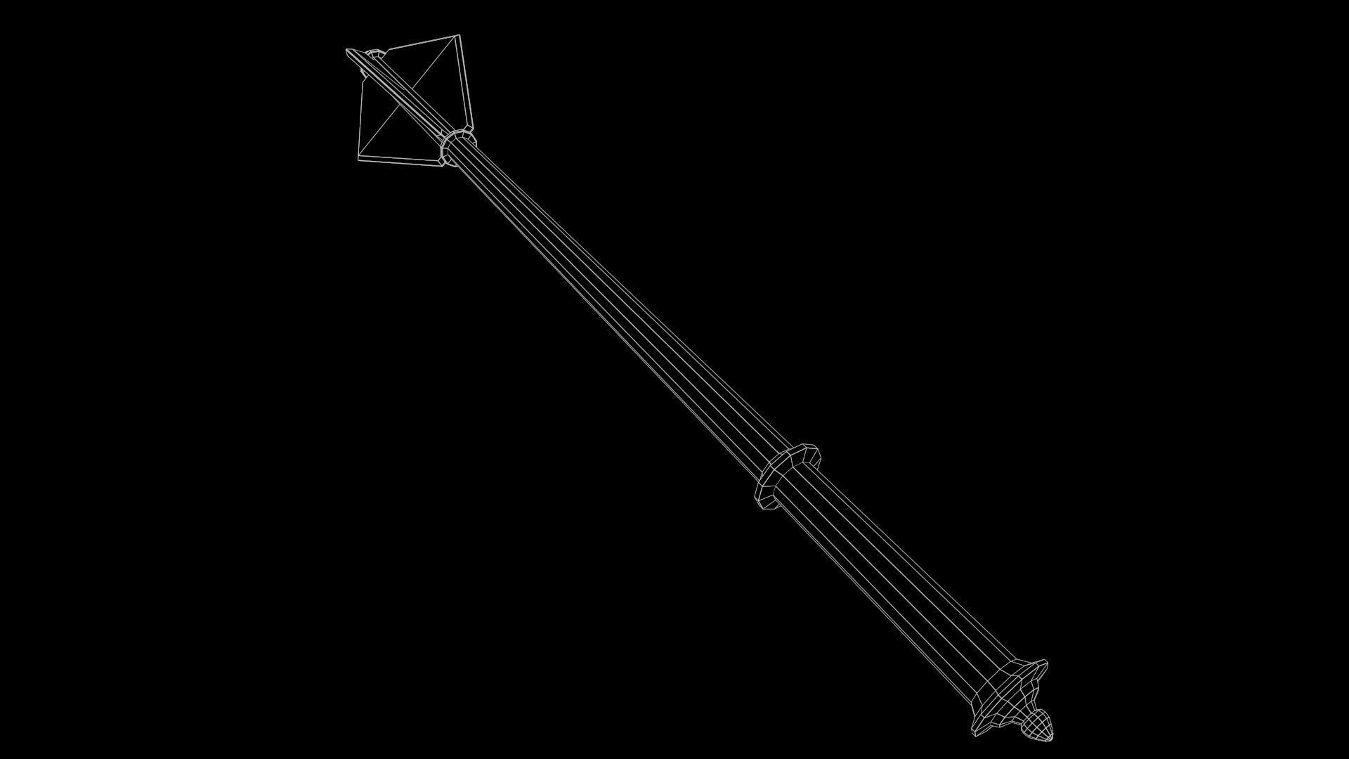 Medieval Steel Mace PBR  LOW POLY  Low-poly 3D model_3
