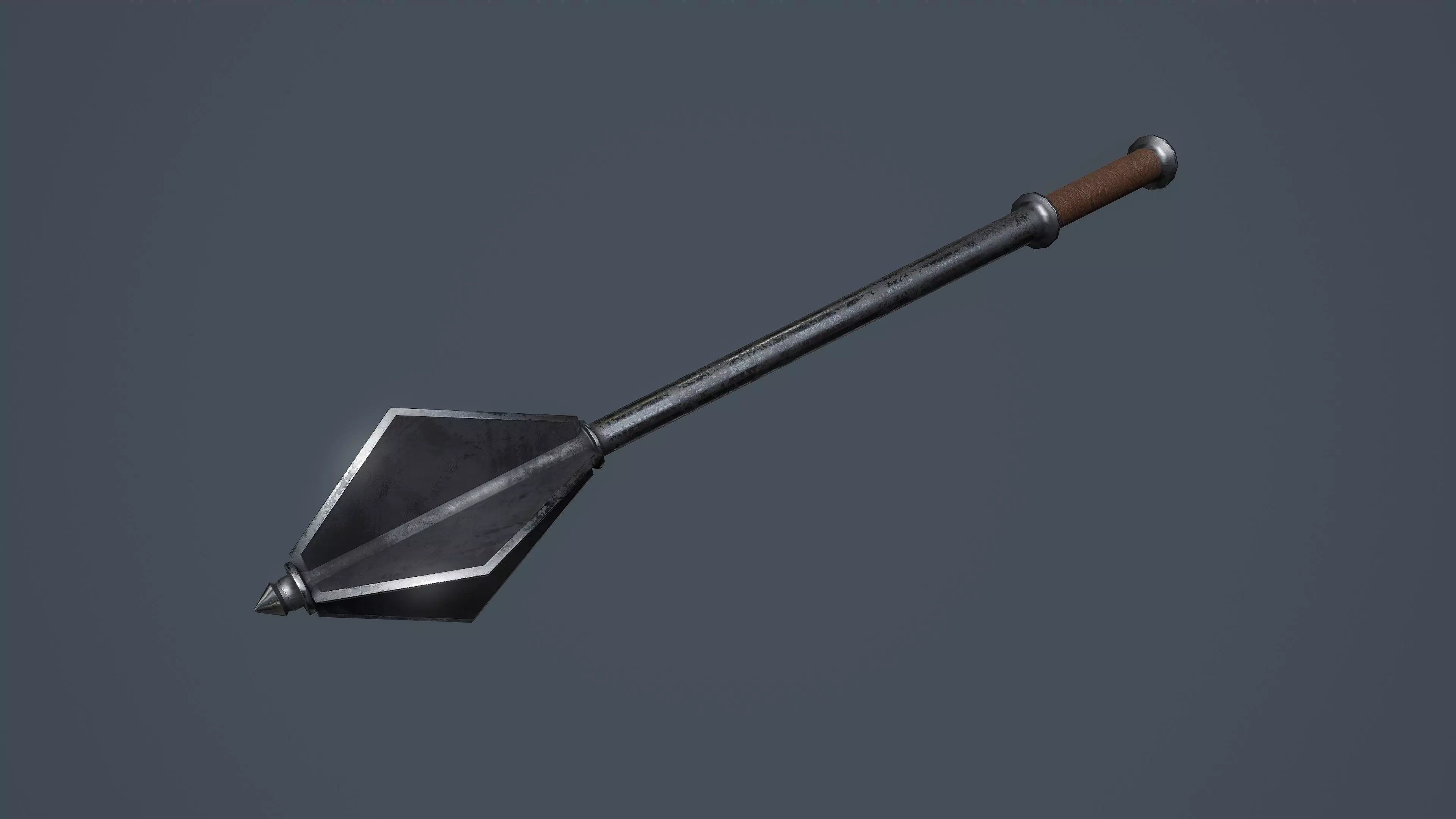 Medieval Steel Mace PBR  LOW POLY  Low-poly 3D model_0