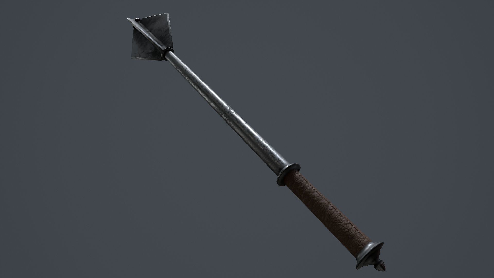 Medieval Steel Mace PBR  LOW POLY  Low-poly 3D model_2