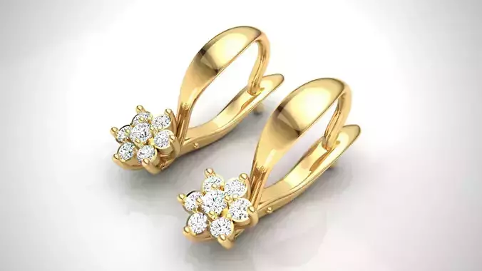 Earring E11 The luxury female earring with gems 3D print model
