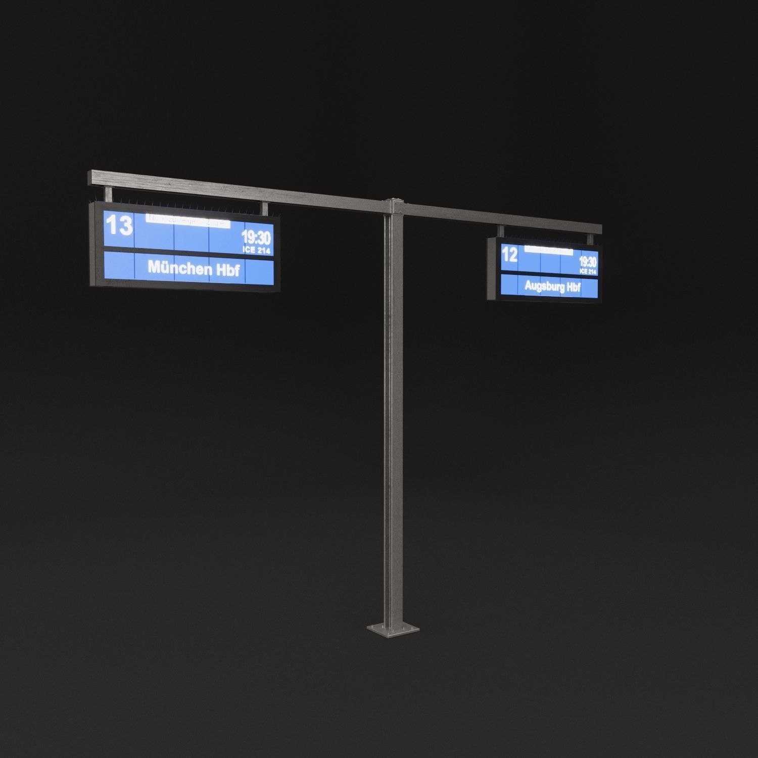 Munich Central Train Station Complete Scene 3D model_15