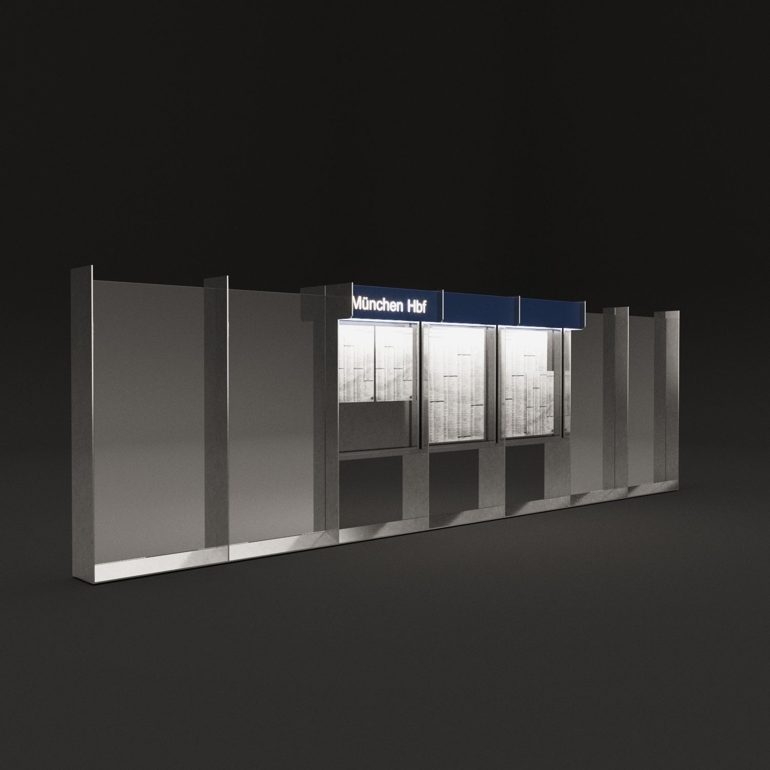 Munich Central Train Station Complete Scene 3D model_9