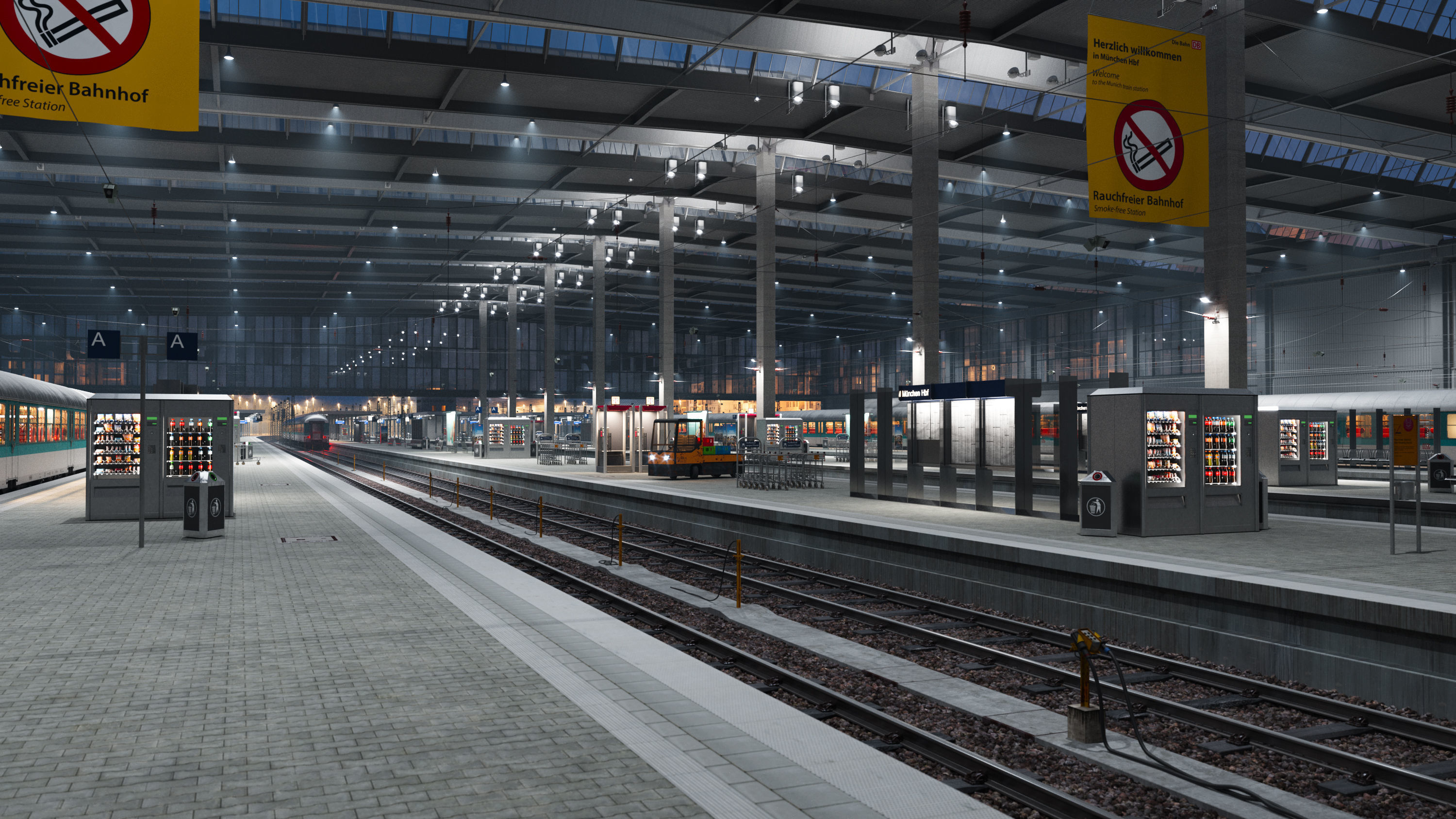 Munich Central Train Station Complete Scene 3D model_1