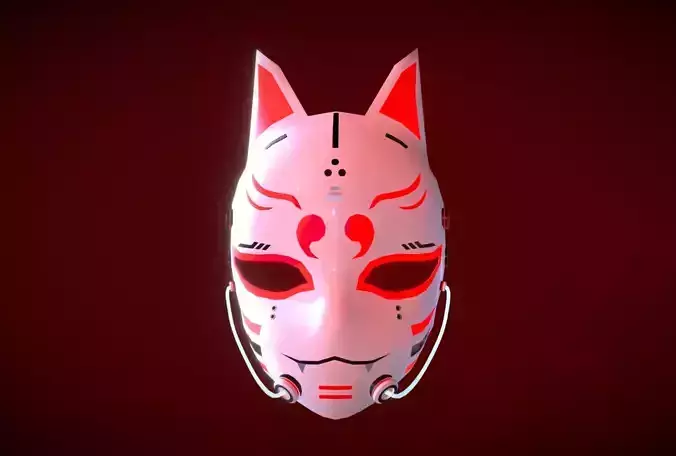 Cyberpunk Kitsune Mask