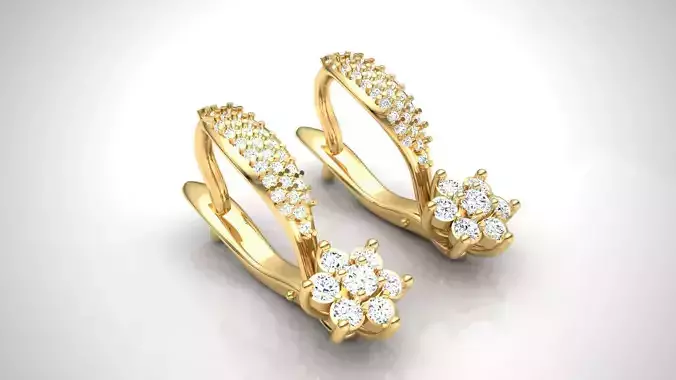 Earring E12 The luxury female earring with gems 3D print model