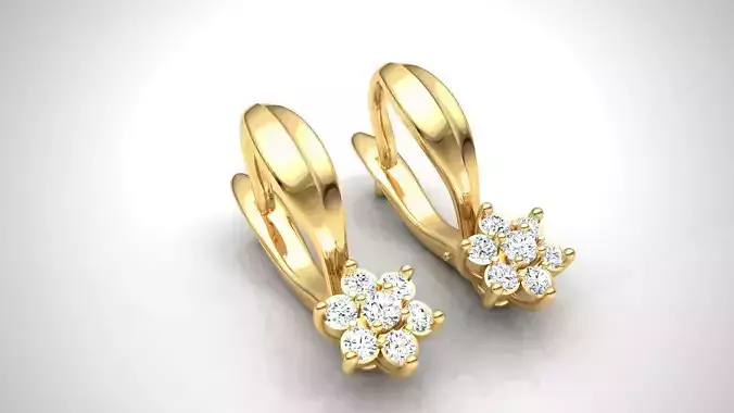 Earring E13 The luxury female earring with gems 3D print model