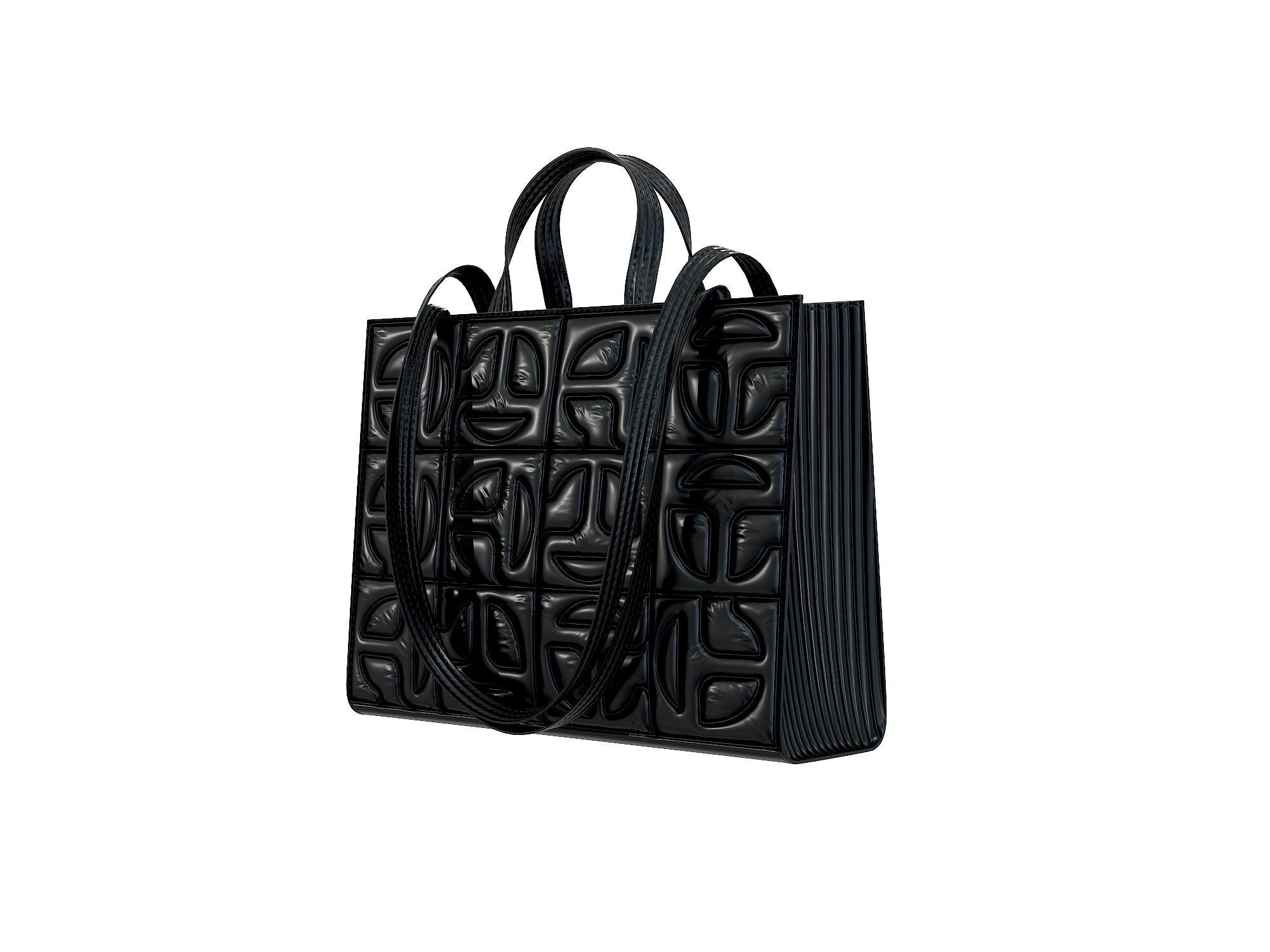 Telfar x Moose Knuckles Puffer Shopper Bag Low-poly 3D model_12